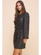 Load image into Gallery viewer, The Shannon Faux Leather Side Knotted Dress
