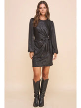 Load image into Gallery viewer, The Shannon Faux Leather Side Knotted Dress
