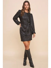 Load image into Gallery viewer, The Shannon Faux Leather Side Knotted Dress
