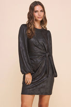 Load image into Gallery viewer, The Shannon Faux Leather Side Knotted Dress
