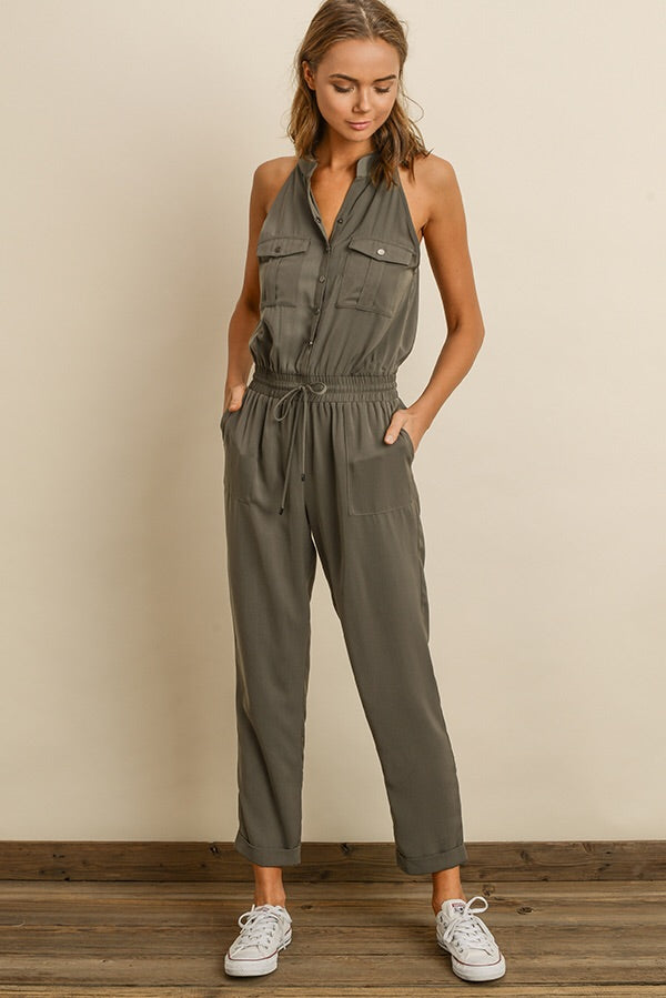 Sleeveless Utility Jumpsuit