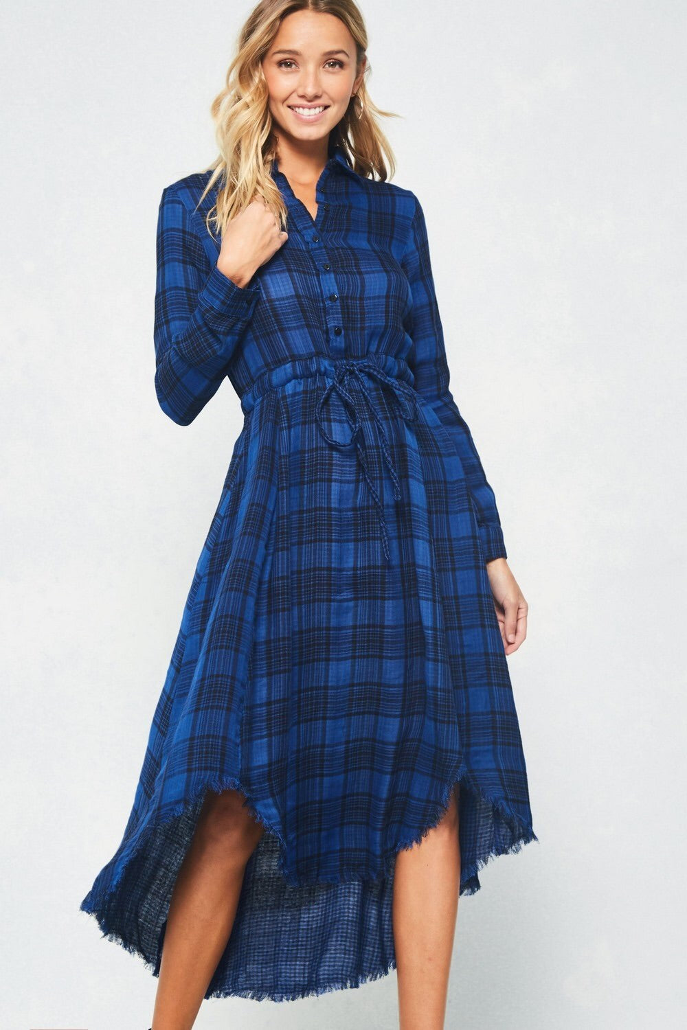 Asymmetrical plaid dress hotsell